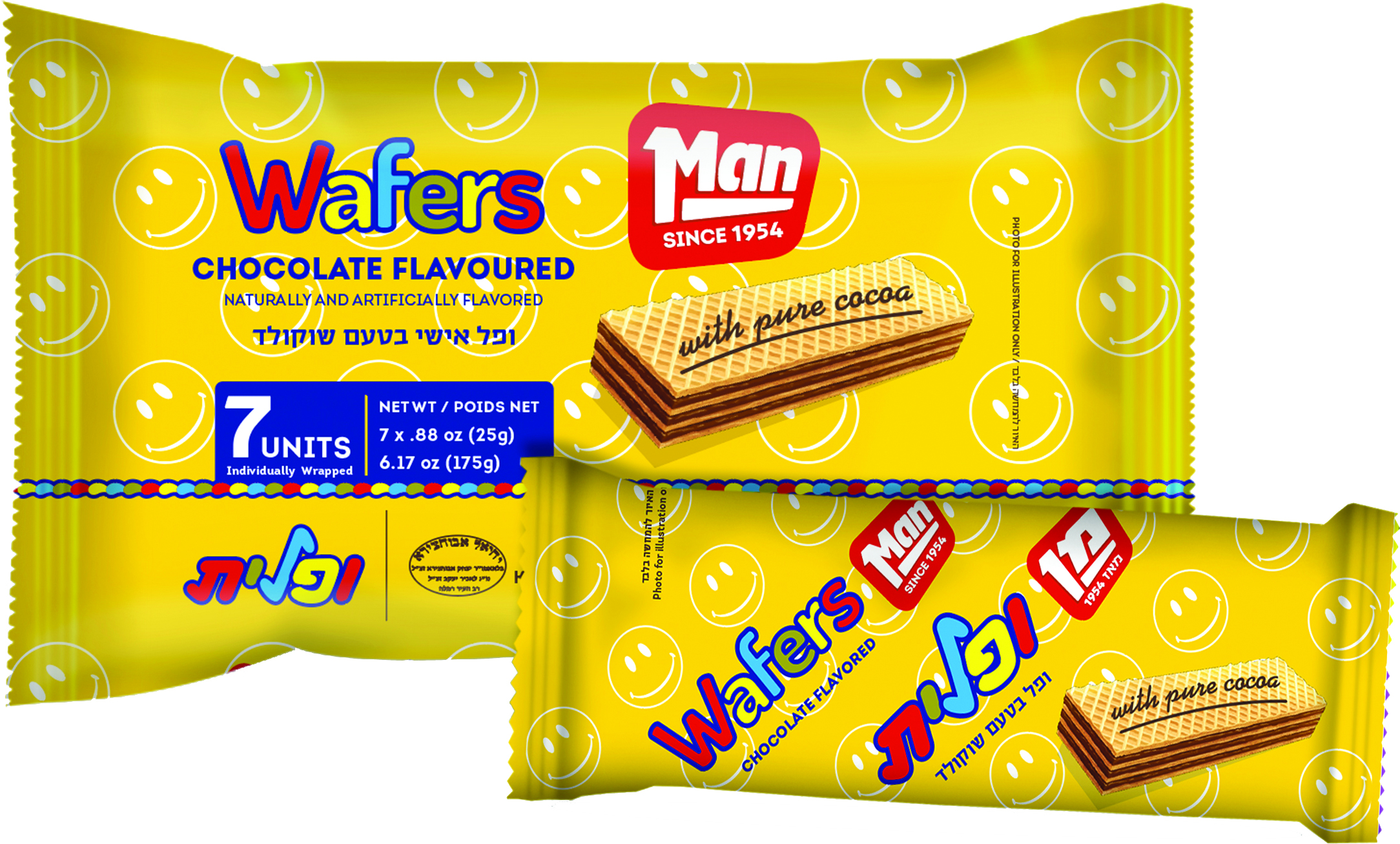 Man 1oz Choc. Wafer Smiley