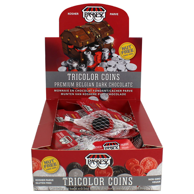 Choc. Coins Bags Parve Red-Black - Image 2