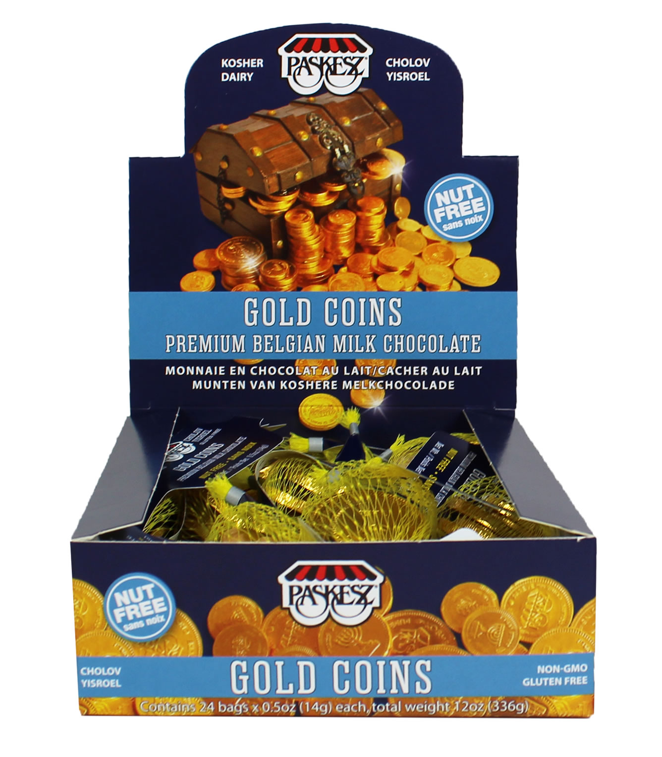 Choc. Coins Bags Milk Gold