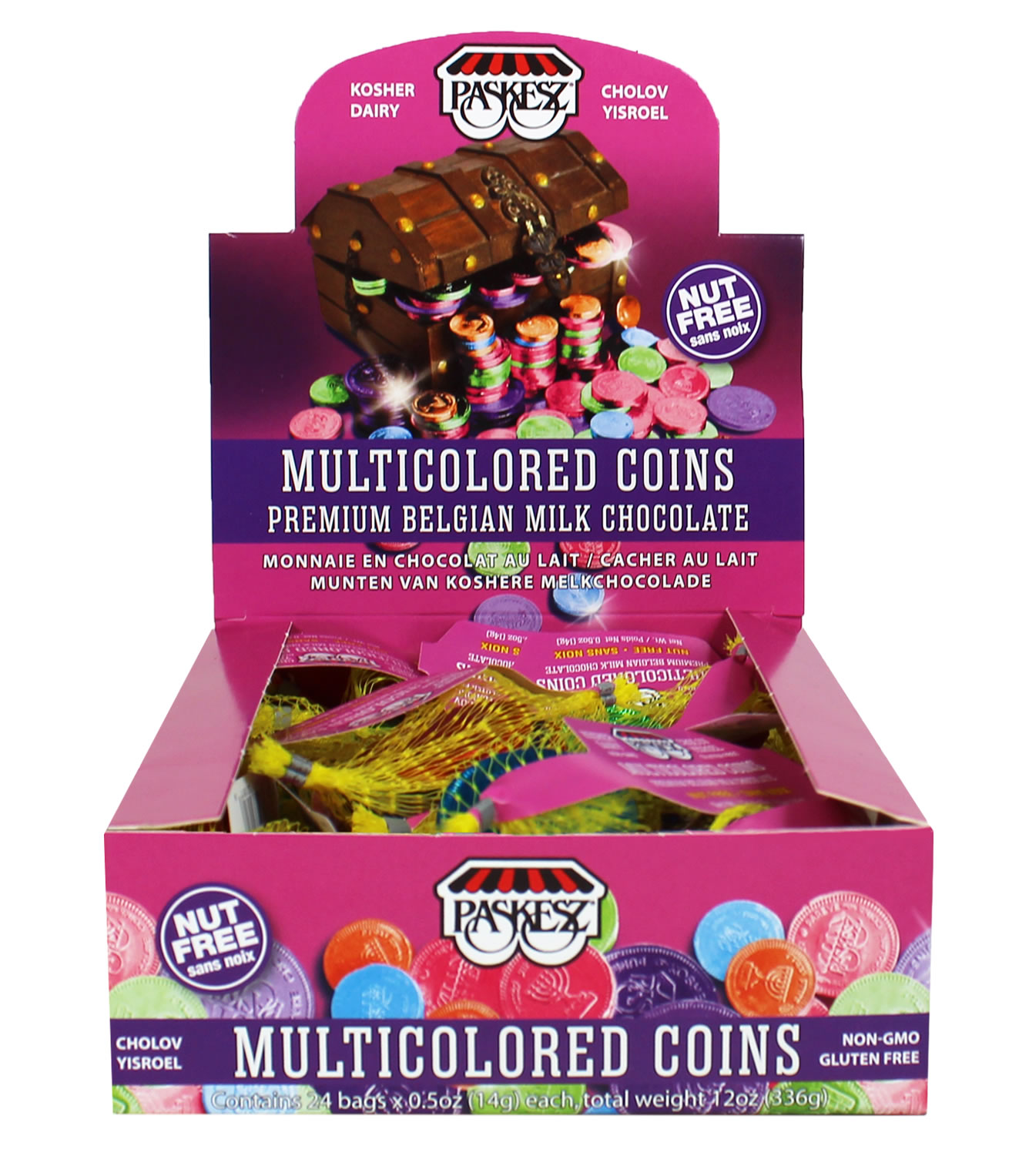 Choc. Coins Bags Milk Multi Colors