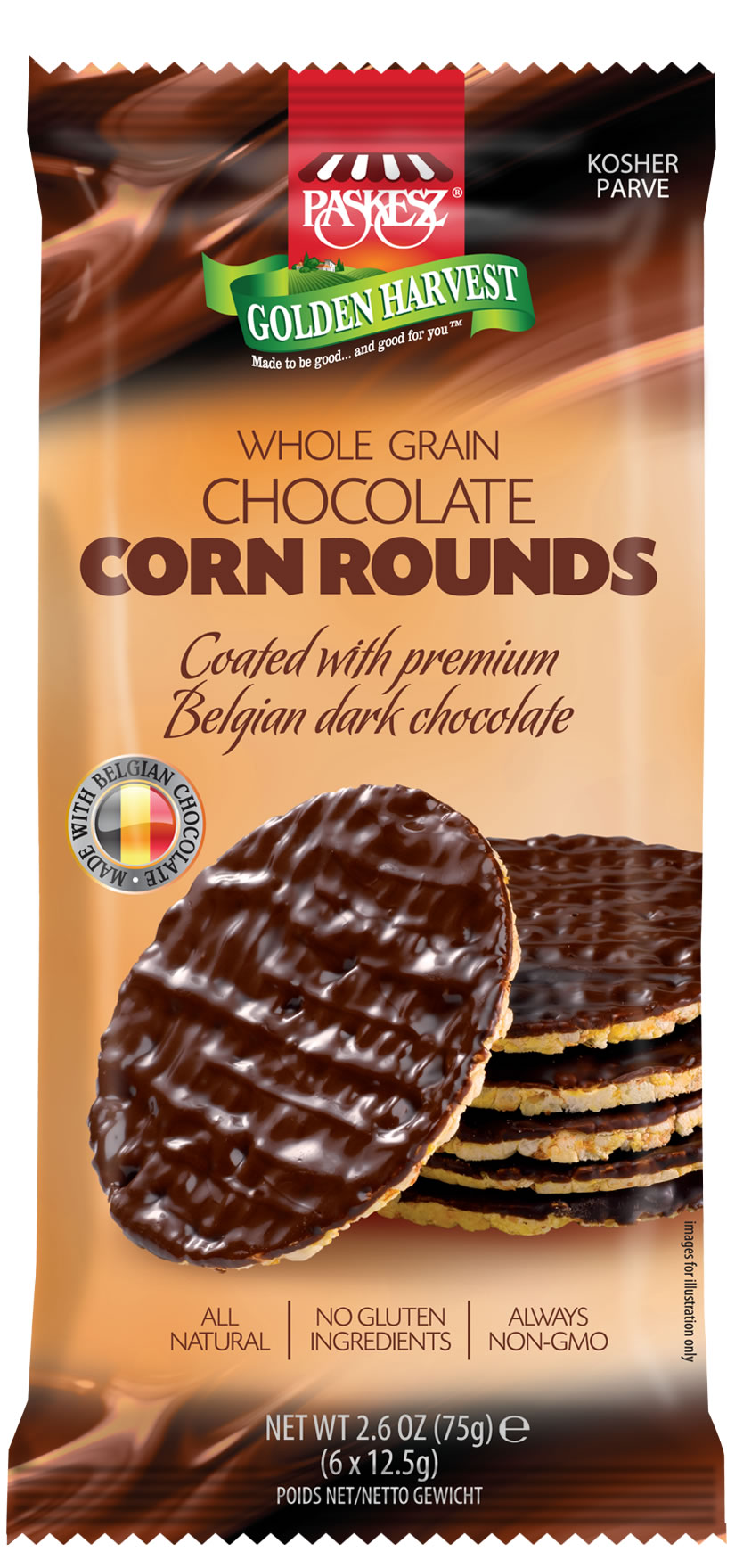Choc. Cov. Corn Rounds 75gr.