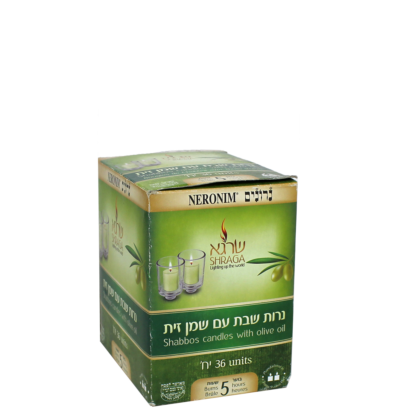 Neronim Dripless Candles Olive Oil 5H (36 pc)